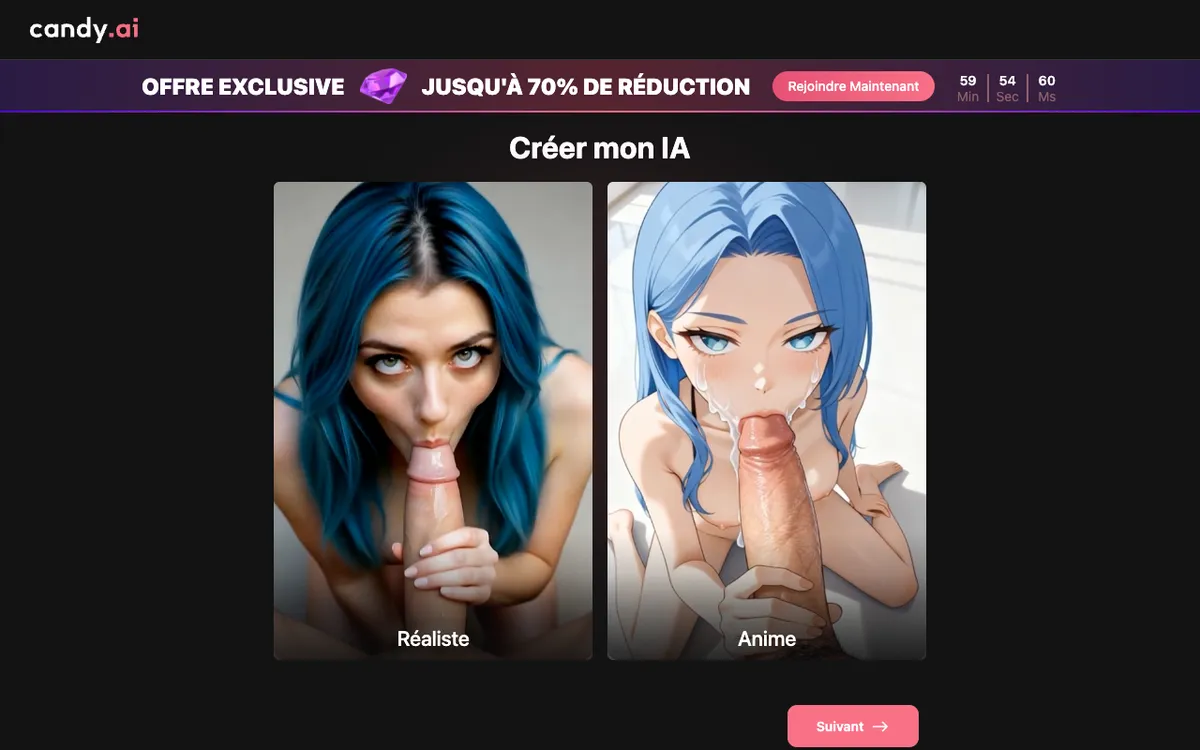 Capture d'écran de la page d'accueil de Candy.ai, 3 octobre 2026