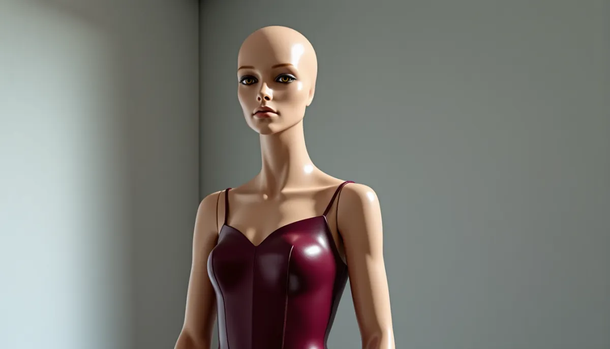 Poupée de compagnie en robe latex, illustration d'une sex doll réaliste haut de gamme
